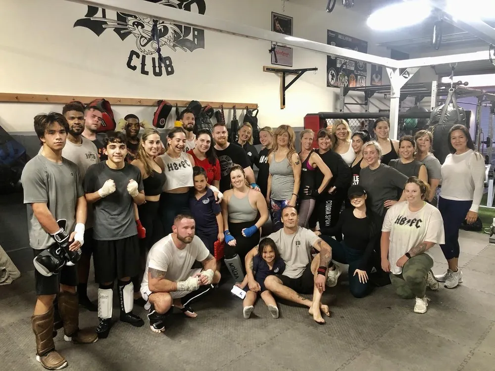 Community boxing class group at HB Fight Club Huntington Beach CA