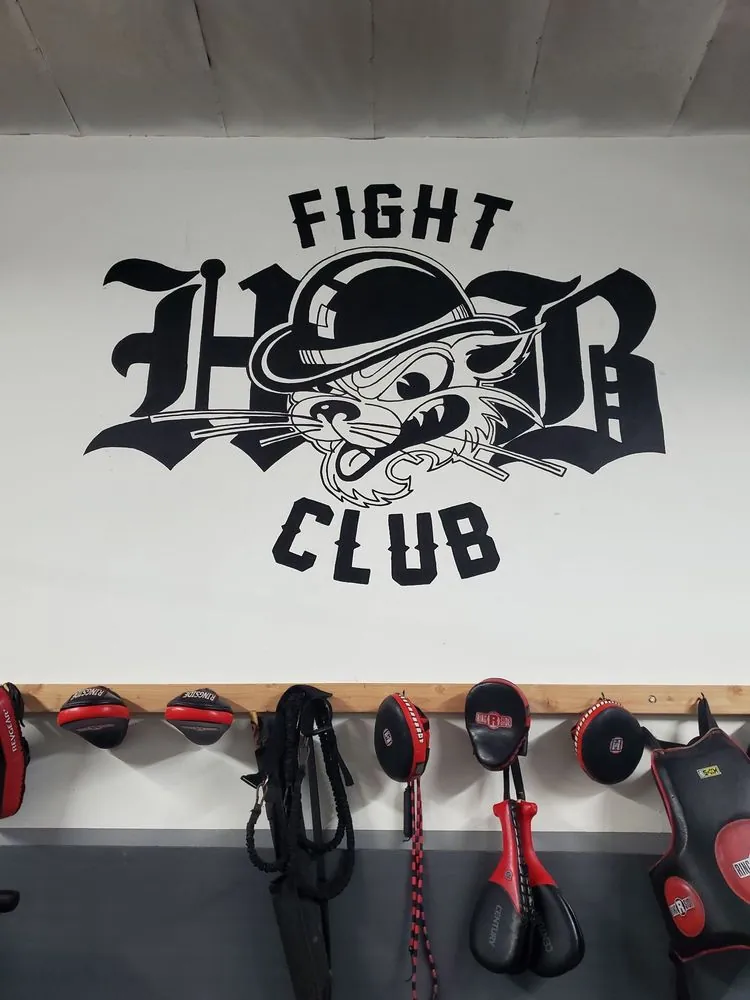 HB Fight Club heavy bag wall logo in Huntington Beach CA