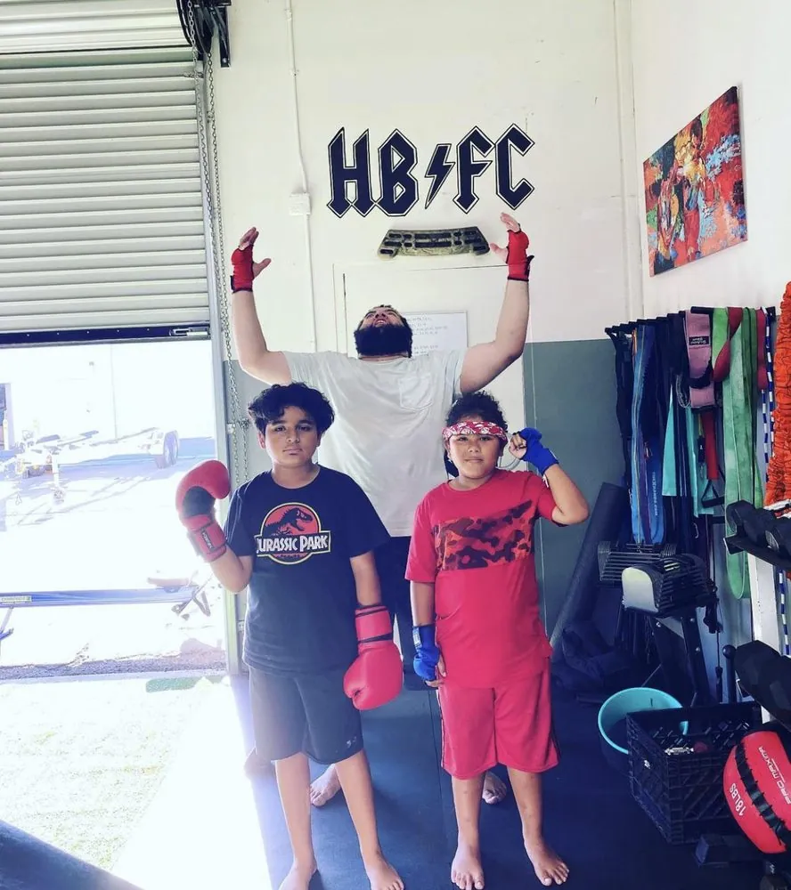 Kids boxing program students at HB Fight Club Huntington Beach CA
