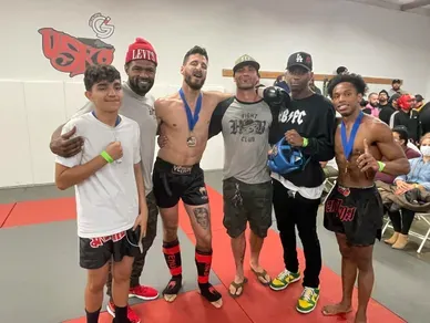Muay Thai fighter team from HB Fight Club Huntington Beach CA